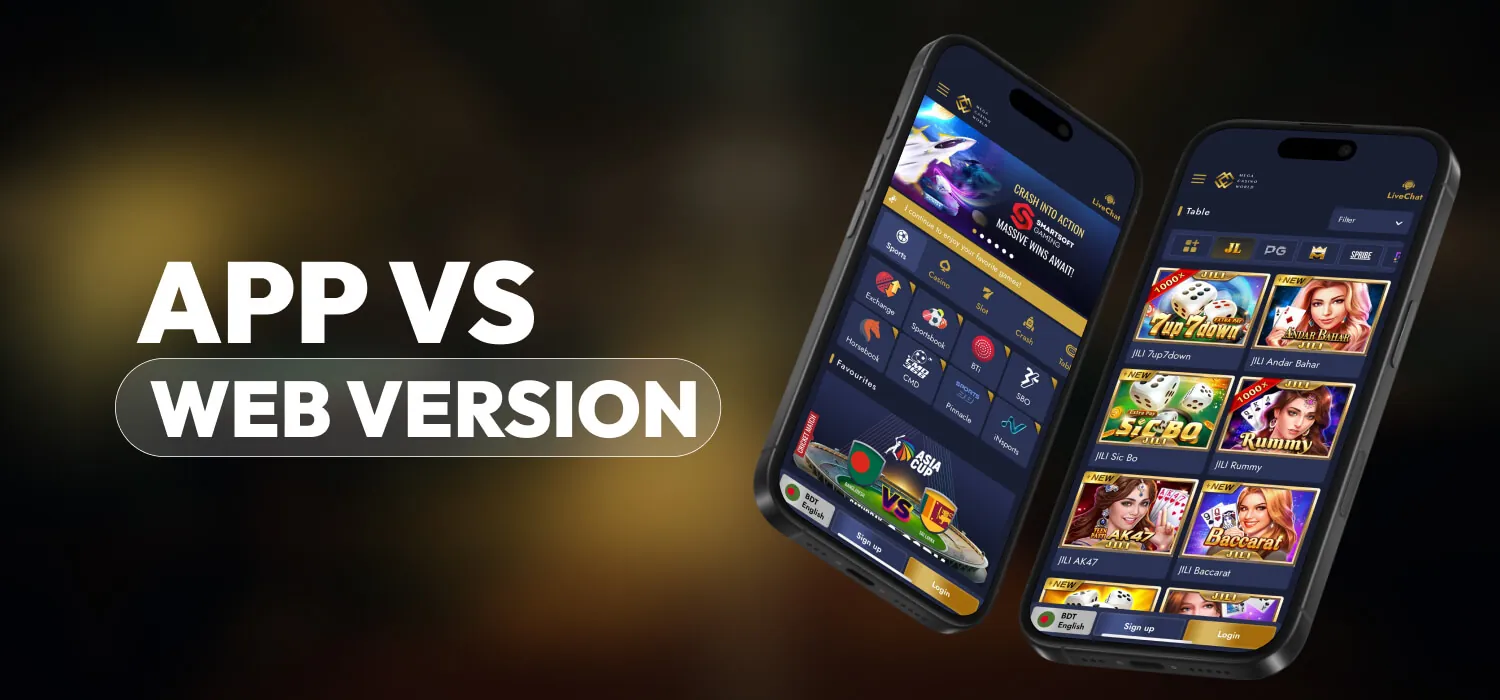 comparing the app and web