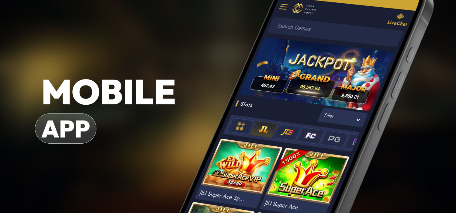 mobile app for mega casino world